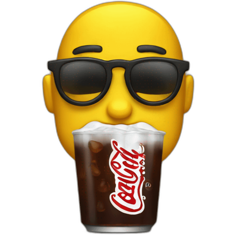 yellow geek emoji drinking cola emoji