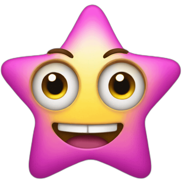 Star with eyes and mouth happy emoji