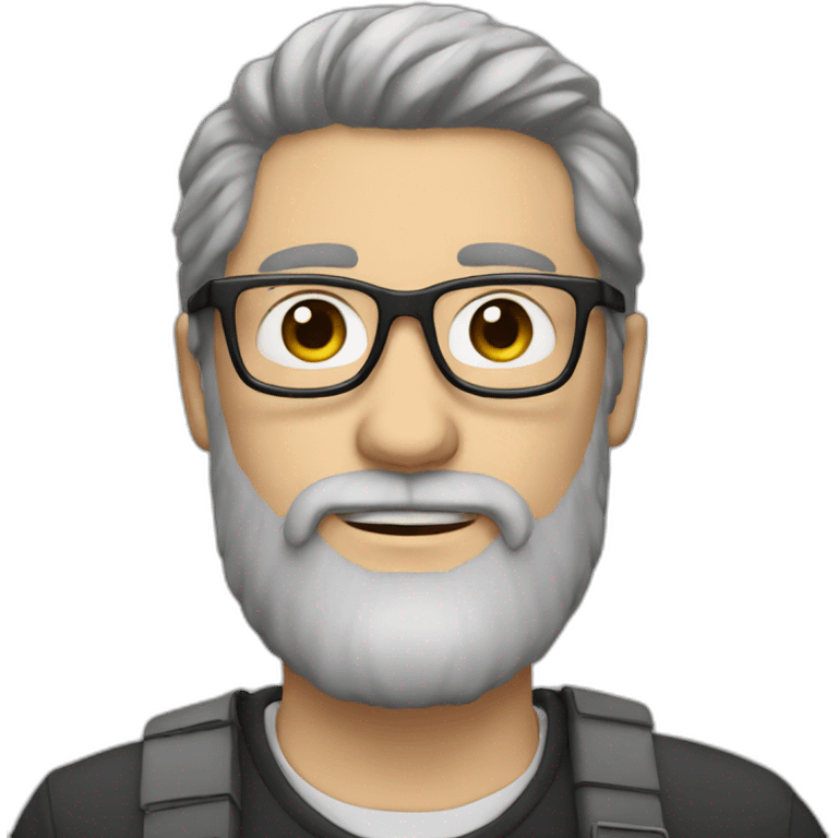 white guy with tall beard and brown hair and glasses emoji