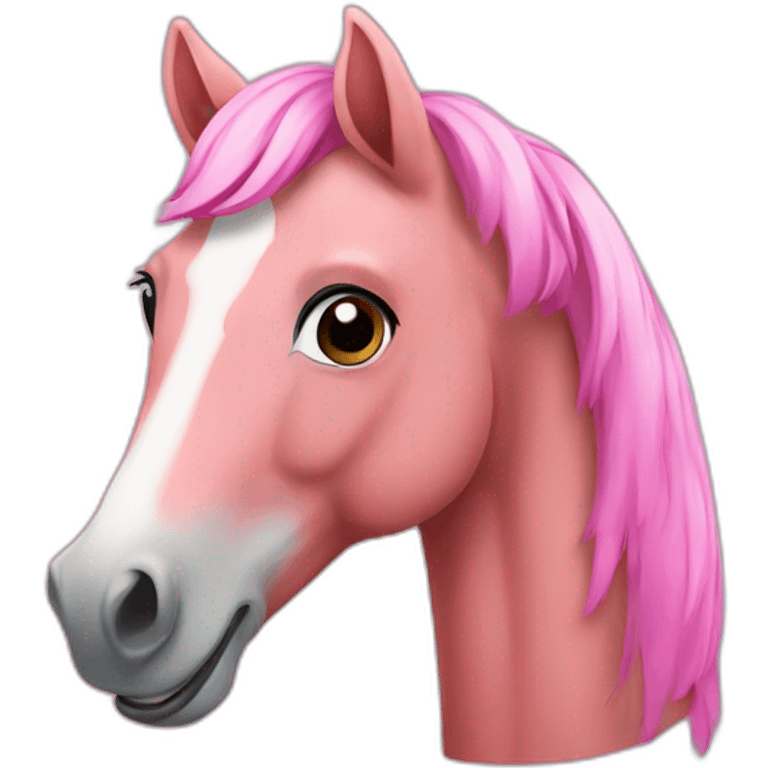 happy pink horse emoji