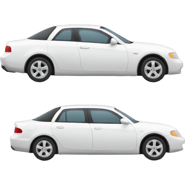 white car from side angle emoji