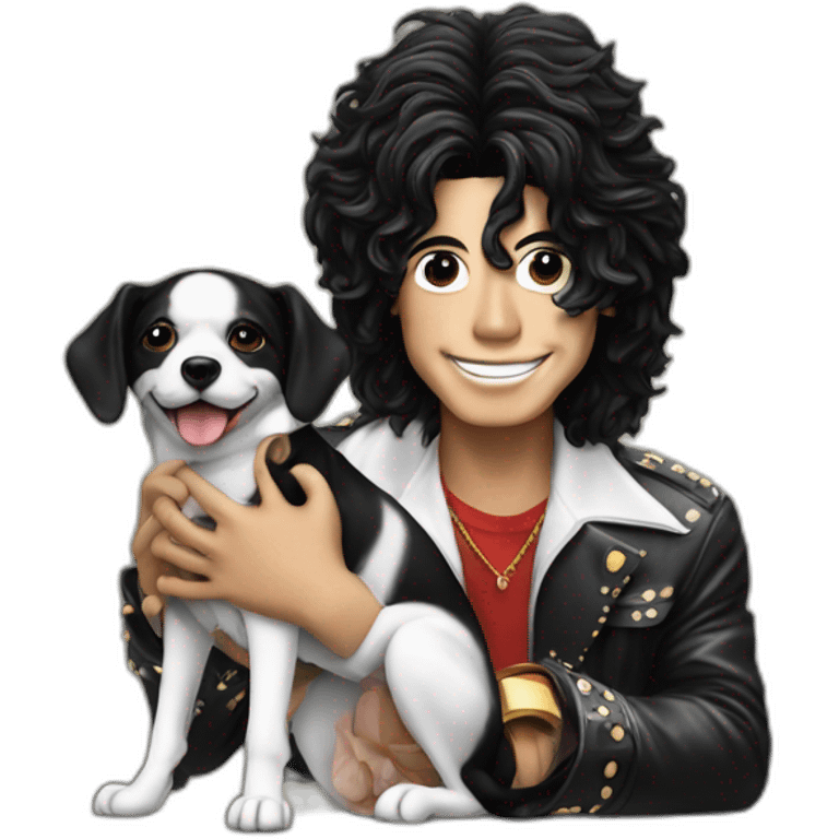 Michael Jackson avec un chien emoji