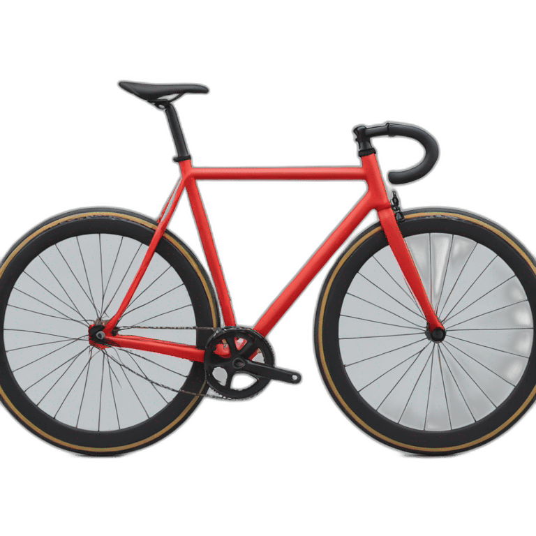 red fixed gear bike fuji feather emoji