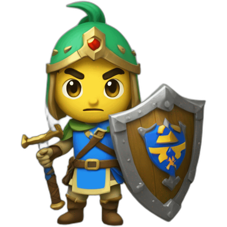 Zelda swordsman with his shield emoji