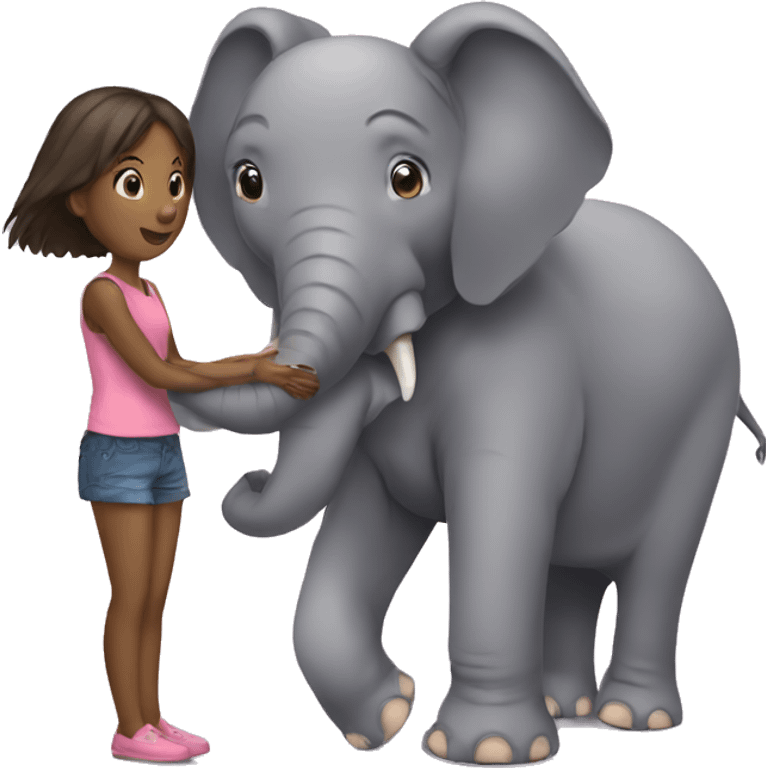 Elephant with a girl emoji