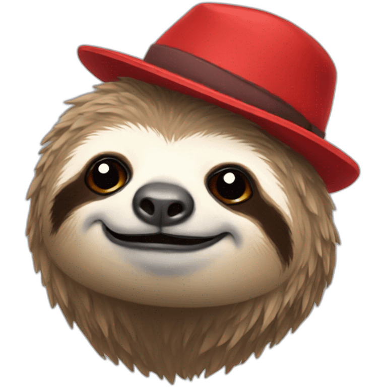 chilled-sloth-in-red-hat emoji