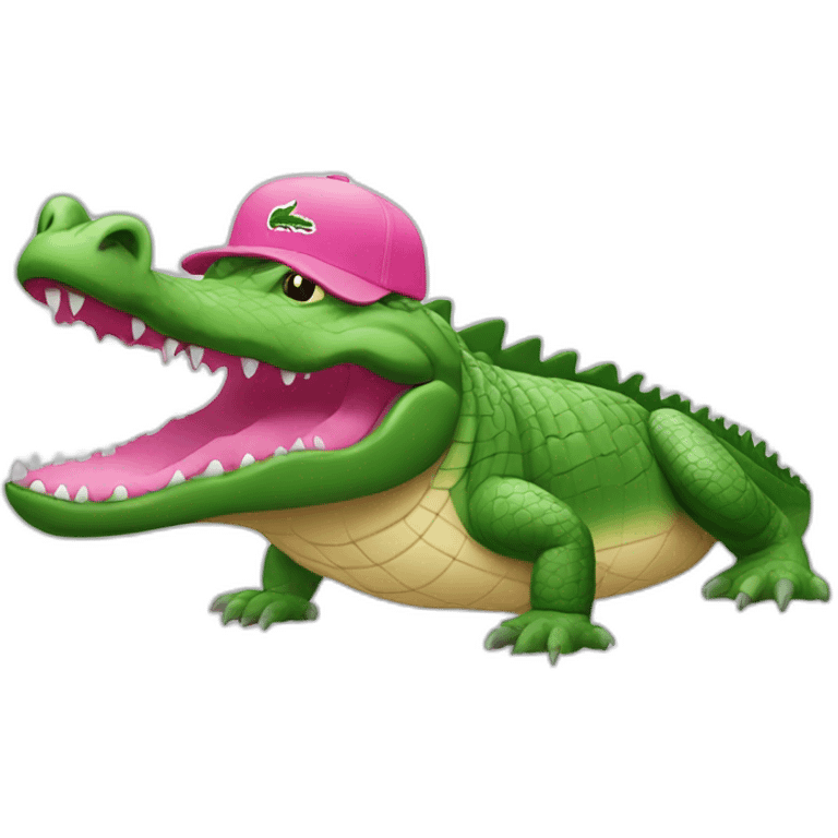 Crocodile with pink Lacoste tshirt emoji