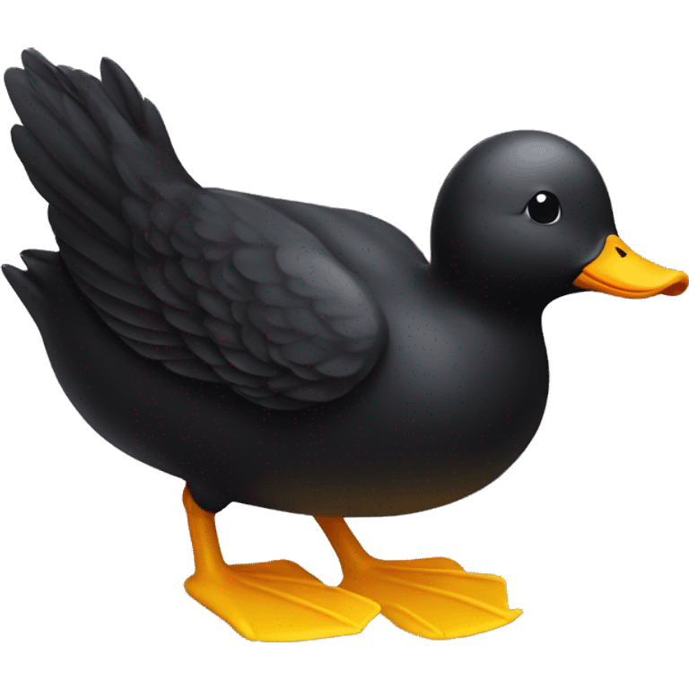 Rubber duck looks like a blackbird emoji