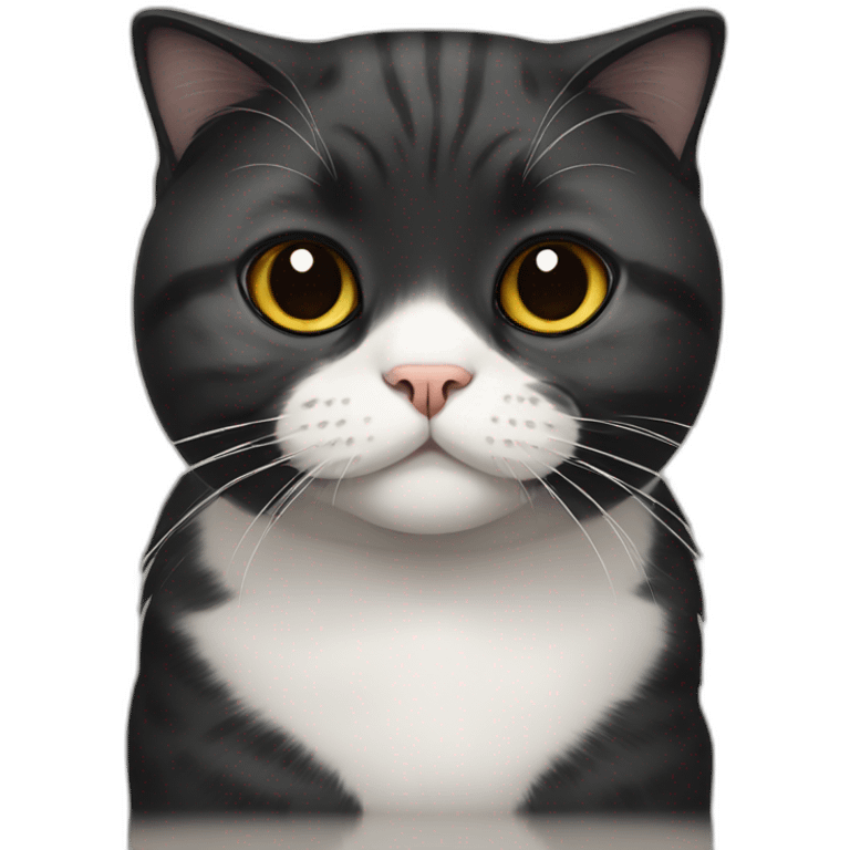 black scottish fold cat emoji