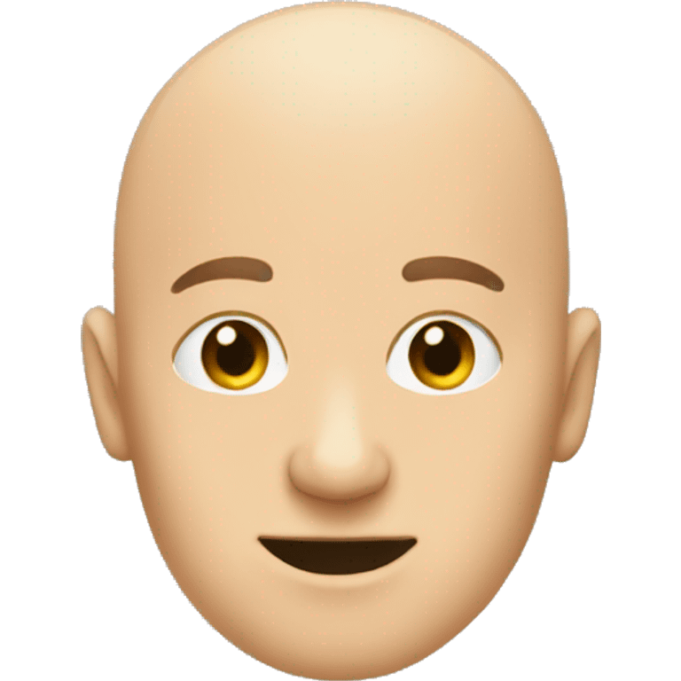 A bald head poking out of the  emoji