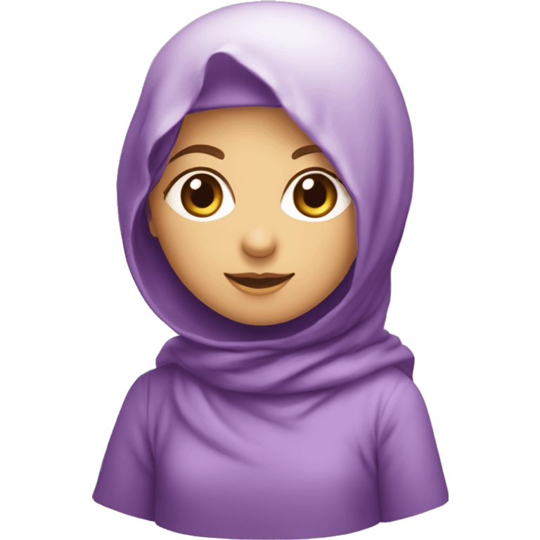 Une fille avec le voile islamique et une robe violette emoji