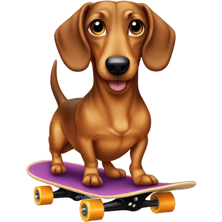 Wiener dog skateboard  emoji