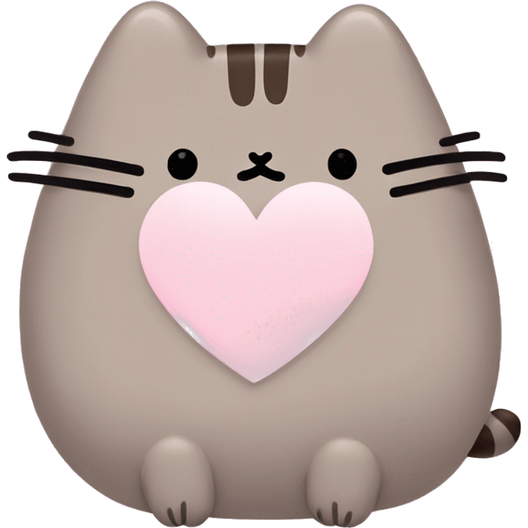 pusheen light pink heart emoji