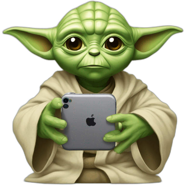 Yoda with an iPhone  emoji