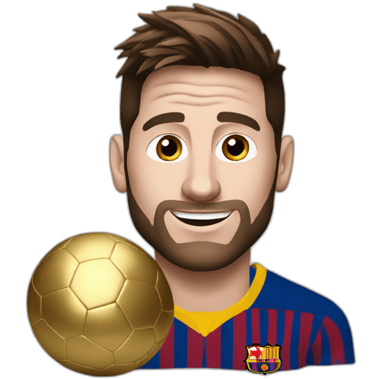 Messi avec ballon d'or emoji