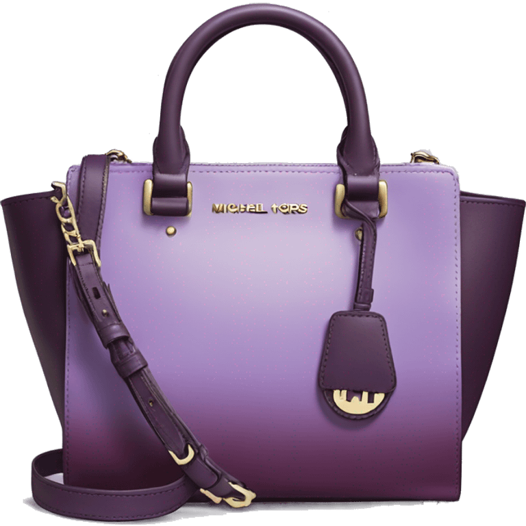 Realistic isolated lavender to dark plum ombre Michael Kors satchel purse.  emoji