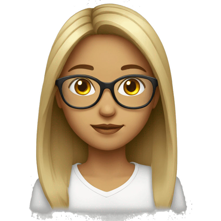 A girl with transparent glasses emoji