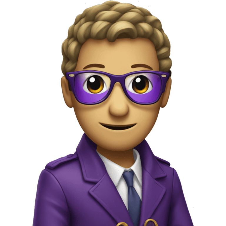 Snake waring a glasses and purple jacket  emoji