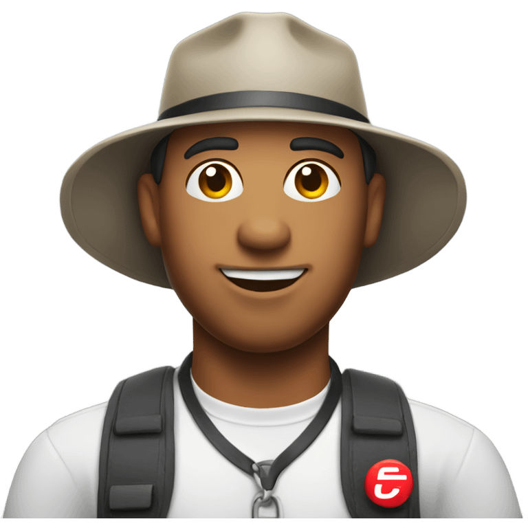 Guy wearing State Farm hat emoji