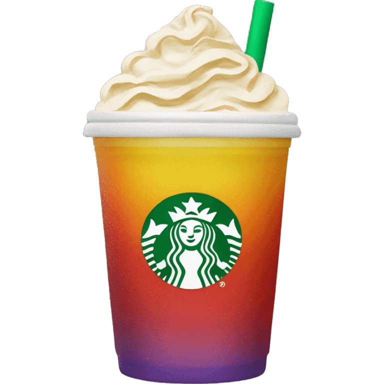 Rainbow starbucks drink emoji