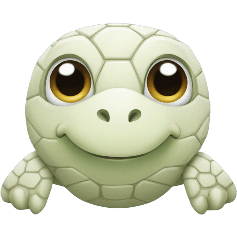 A turtle with white hearts around its face emoji