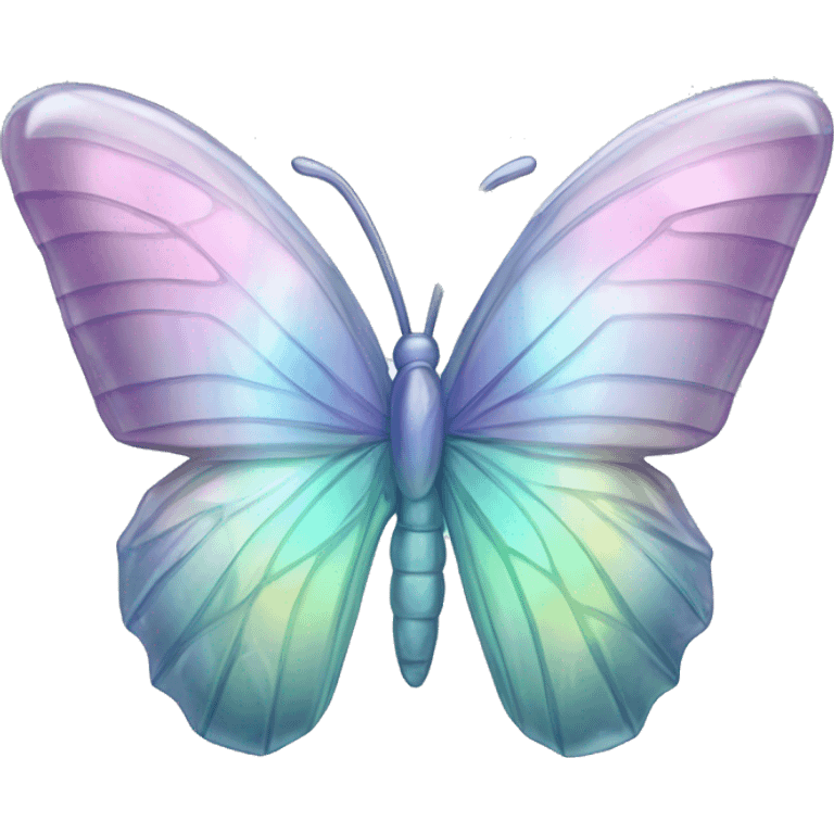 Pastel iridescent glass crystal butterfly emoji