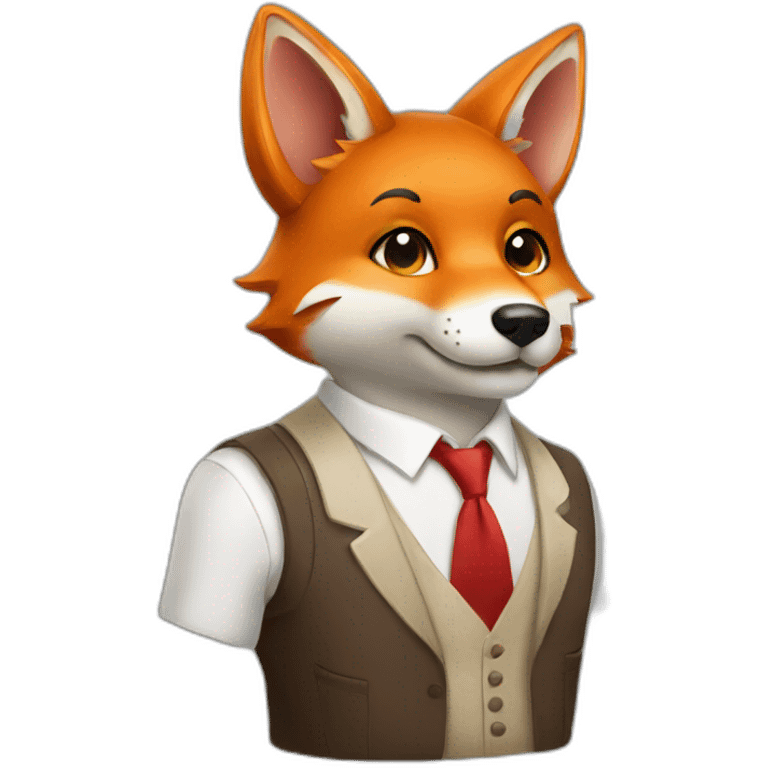 Cute fox banker emoji