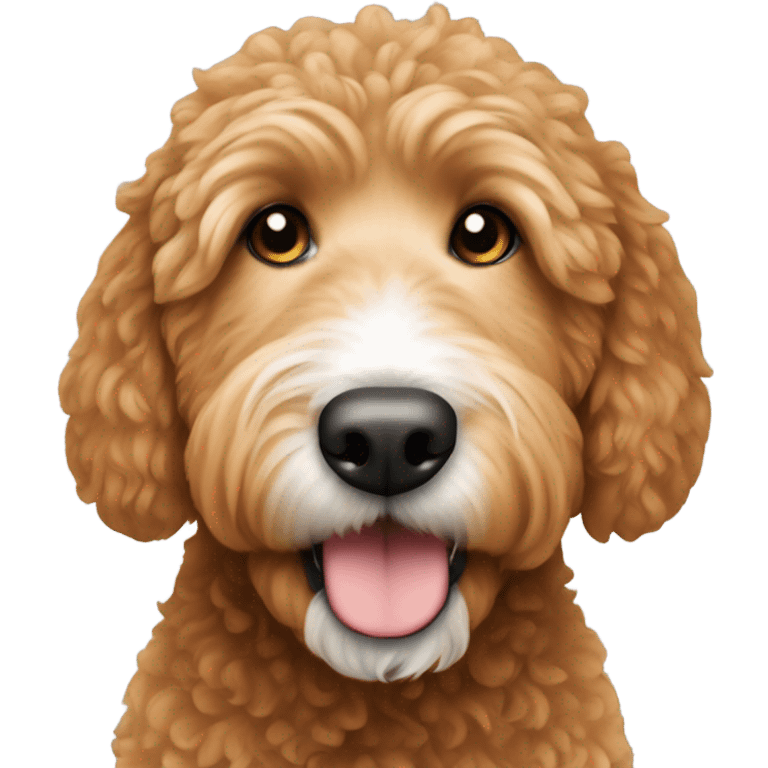 Ginger golden doodle with white nose emoji