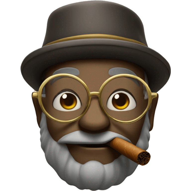 Old shimpanze with glasses! Completely bold smoking a cigar emoji