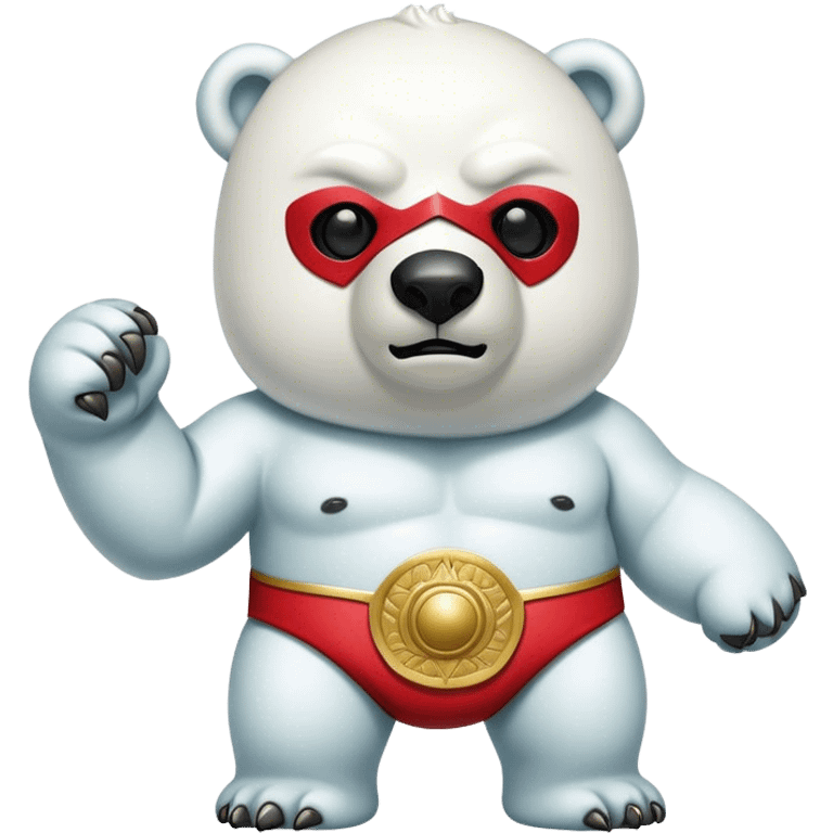 Polar bear wearing a luchador mask emoji