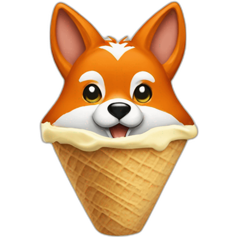 Fox eat ice cream emoji