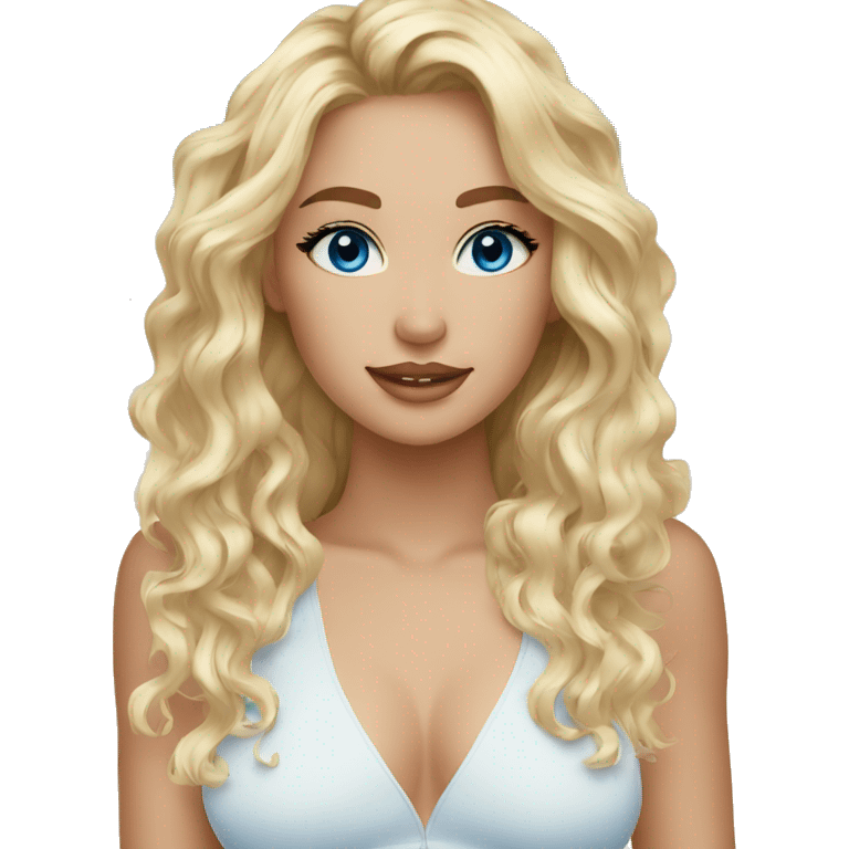 blue eyes girl blonde beach waves emoji