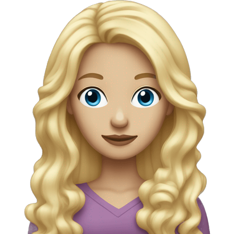 woman with very long blonde hair blue eyes  emoji