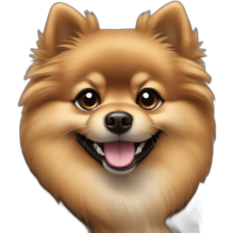 smiling black and tan pomeranian emoji