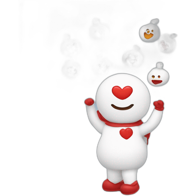 Bonhomme avec des cœurs emoji