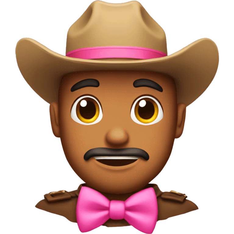 cowboy emoji with a pink bow  emoji