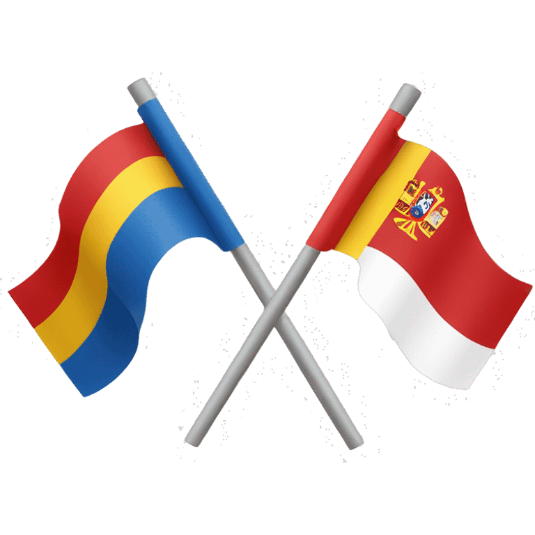 Spanish flag and Russian flag emoji