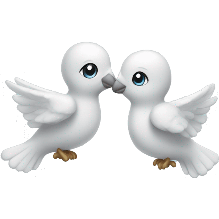 two white doves Christmas tree toy emoji