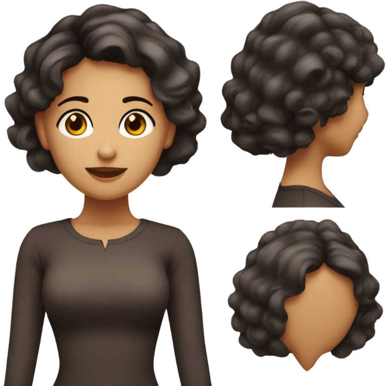 Una persona morenita con cabello liso corto y ojos café  emoji