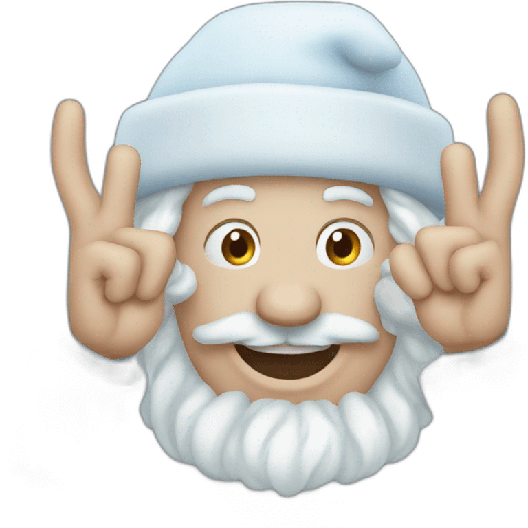 Father Frost hands Sign of the Horns emoji