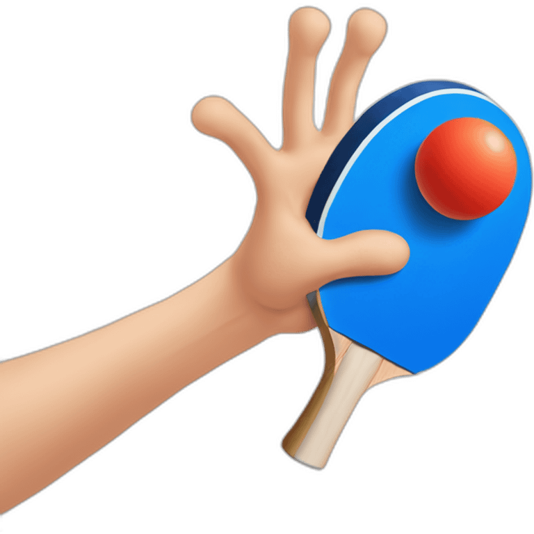 table tennis　ｗith hand emoji