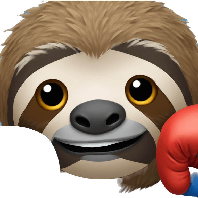 Sloth wearing boxing gloves emoji