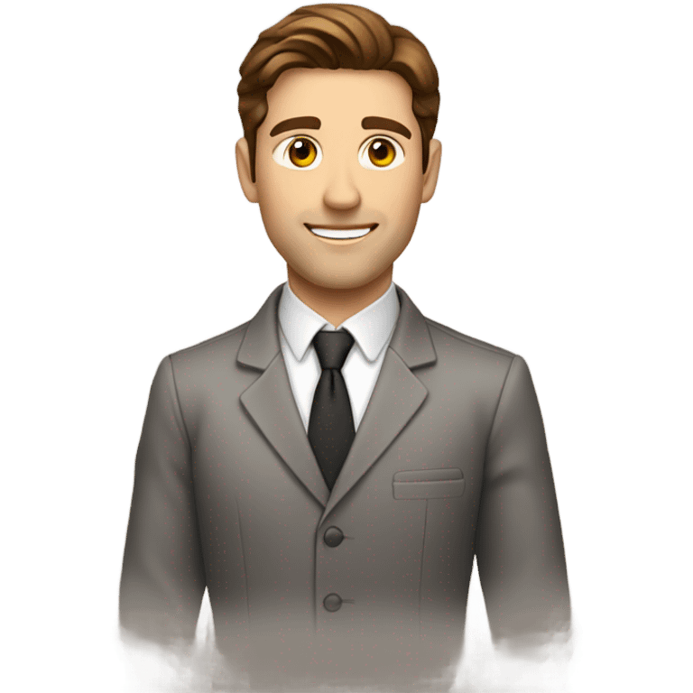 Attractive male restaurant manager with brown hair emoji