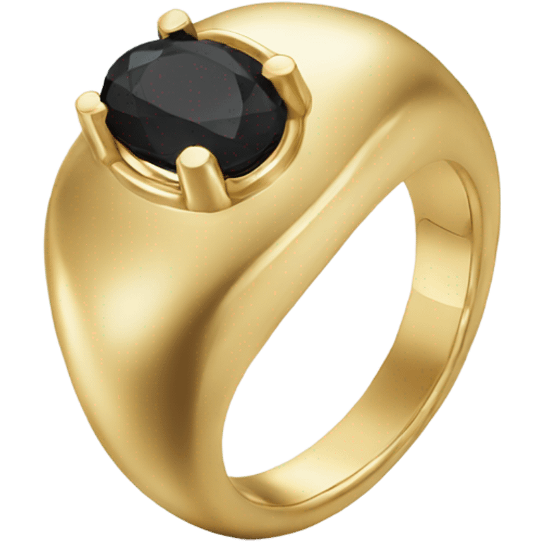 gold ring with black oval diamond emoji