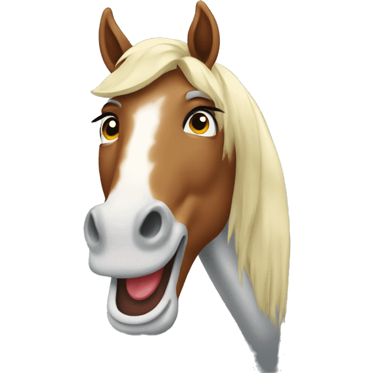 A horse being silly  emoji