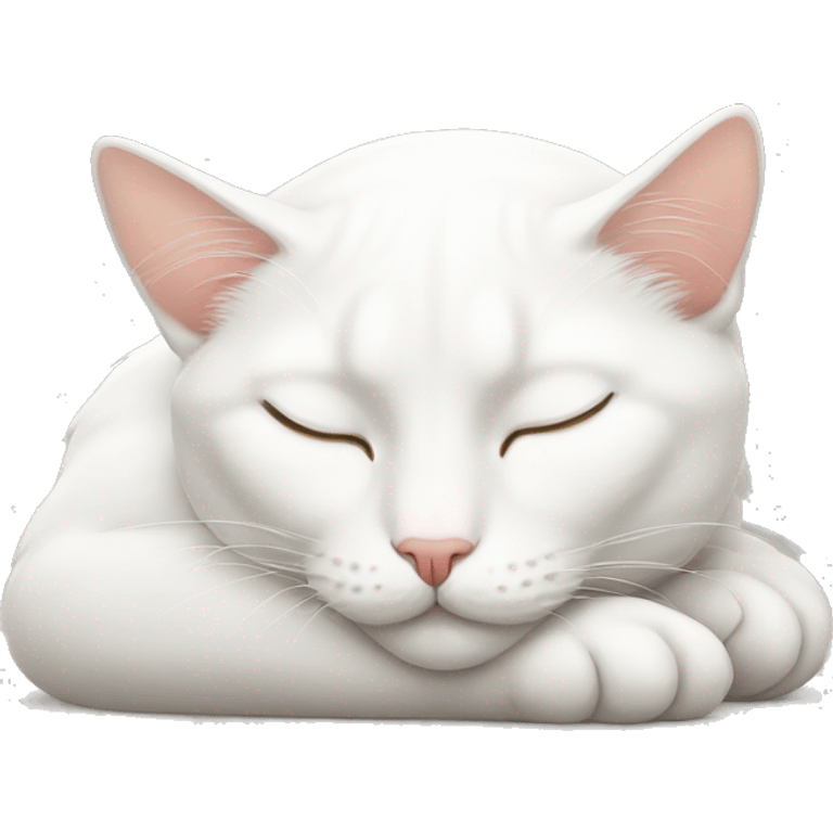 White cat sleeping emoji