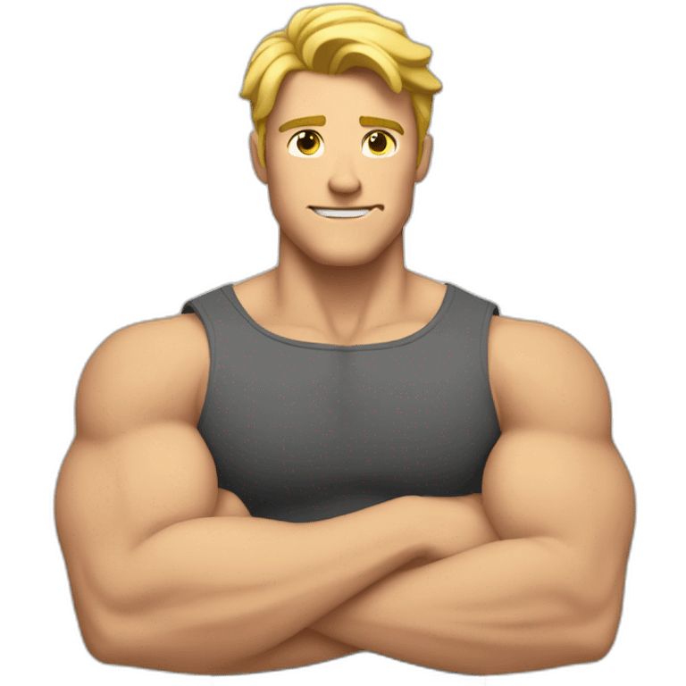 White Guy flexing arms emoji