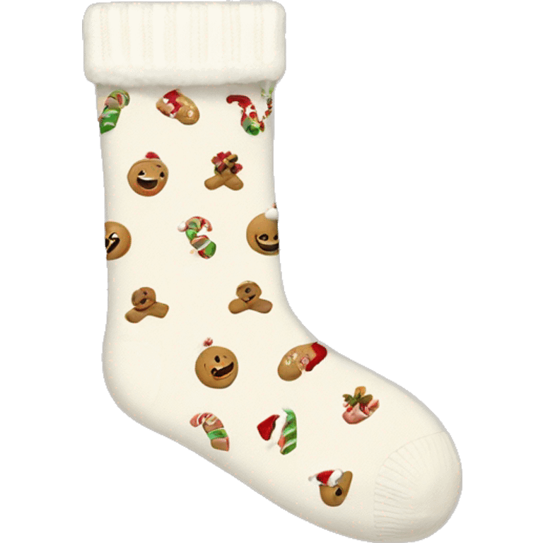 cream christmas socks emoji