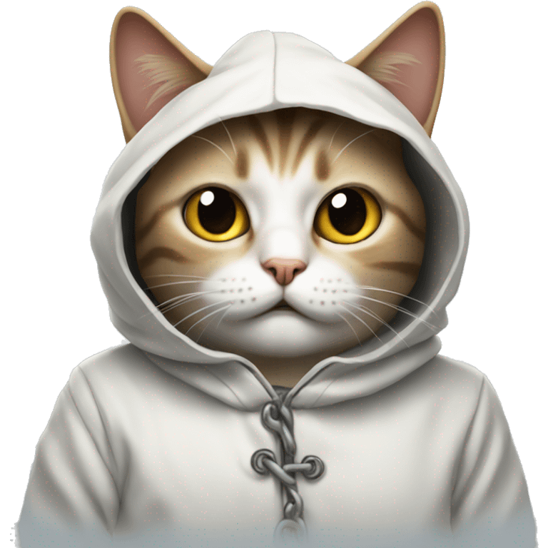 Lunatic cat in a straight-jacket emoji