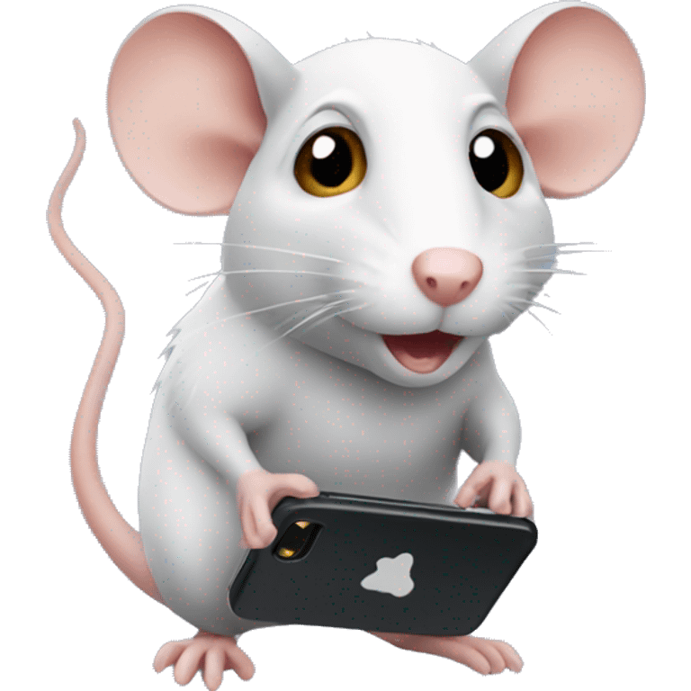 rat with a cellphone emoji